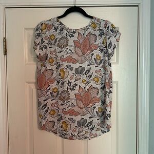 Loft Floral Tulip-Sleeve Blouse